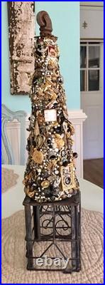 Artisan Steampunk Industrial Brutalist Holiday Christmas Vintage Jewelry Tree