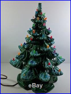 Atlantic Mold 16'' Ceramic Christmas Tree Vintage Snow Ice