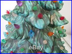 Atlantic Mold 24 Ceramic Lighted Christmas Tree Musical With Base Vintage