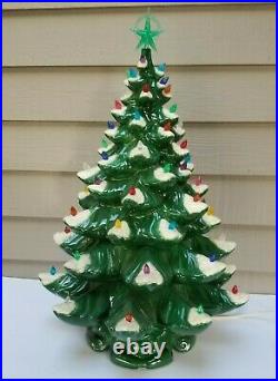 Atlantic Mold Ceramic Christmas Tree 4 piece Frosted Snow Tip Limbs 21 tall