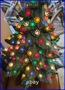 Atlantic Mold Ceramic Lighted Christmas Tree 24 With Base Vintage 1970's