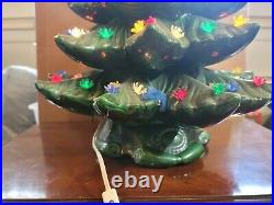 Atlantic Mold Ceramic Lighted Christmas Tree 24 With Base Vintage 1970's