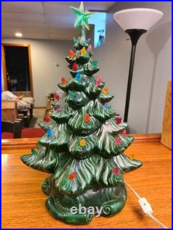 Atlantic Mold Vintage 1970's Ceramic 16 Inch Christmas Tree Scroll Base