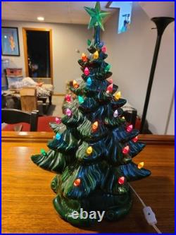 Atlantic Mold Vintage 1970's Ceramic 16 Inch Christmas Tree Scroll Base