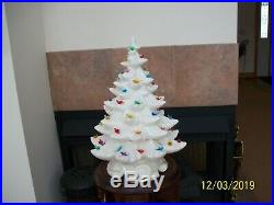 Atlantic Mold Vintage Ceramic Christmas Tree White With Multi Colored Birds