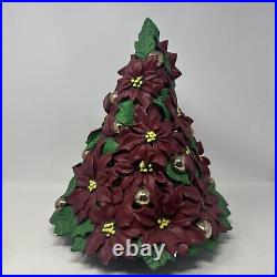 Atlantic Mold Vintage Lighted Poinsettia Bouquet Christmas Tree