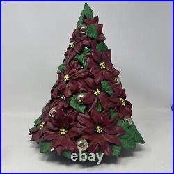 Atlantic Mold Vintage Lighted Poinsettia Bouquet Christmas Tree