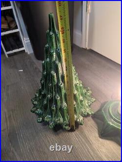 Atlantic Mold Vtg Lava Ceramic Christmas Tree Extra Lights