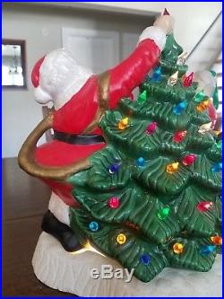 BLACKBIRD MOLD Vintage Lightup Ceramic 16 Santa & Mrs Claus Christmas Tree Rare