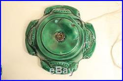Beautiful Vintage Green and Blue Light Up Ceramic Artificial Christmas Tree