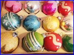 Beautiful! Vintage Shiny Brite Antique Lot Box Glass Xmas Tree Ornaments