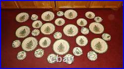 Beautiful Vintage Spode Christmas Tree Dinnerware Collection 44 piece set