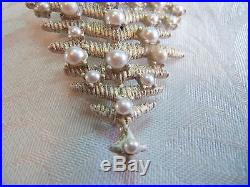 Beautiful Vintage White Christmas Tree With Pearls estate jewelry Designer