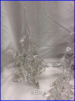 Beautiful Vtg Signed Made In France Crystal Christmas Trees