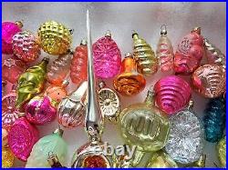 Big Lot 82 Vintage Glass Christmas Ornaments Xmas Fir-Tree New Year Decorations
