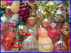 Big Lot 82 Vintage Glass Christmas Ornaments Xmas Fir-Tree New Year Decorations