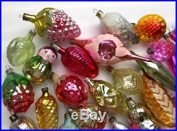 Big lot 52 Vintage USSR Glass Russian Christmas Xmas Ornaments Tree Decorations