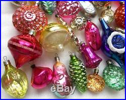 Big lot 52 Vintage USSR Glass Russian Christmas Xmas Ornaments Tree Decorations