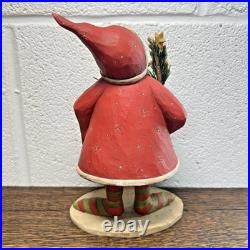 Blossom Bucket Santa Claus Figurine with Reindeer & Christmas Tree 2008 Vintage