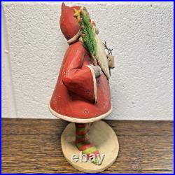 Blossom Bucket Santa Claus Figurine with Reindeer & Christmas Tree 2008 Vintage