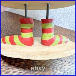 Blossom Bucket Santa Claus Figurine with Reindeer & Christmas Tree 2008 Vintage