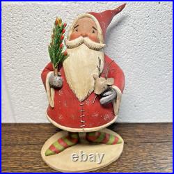 Blossom Bucket Santa Claus Figurine with Reindeer & Christmas Tree 2008 Vintage
