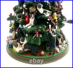 Boston Terrier Dog Christmas Tree Lighted Figurine Vintage Danbury Mint Decor
