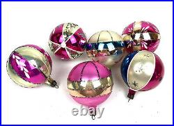 Box 12 Vtg. Fantasia Mica Glass Mercury Christmas Tree Ornaments POLAND 1950's