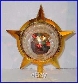 Bradford Celestial Light Motion Christmas Tree Topper Vintage Sphere Gold