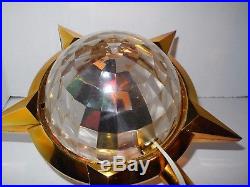 Bradford Celestial Light Motion Christmas Tree Topper Vintage Sphere Gold