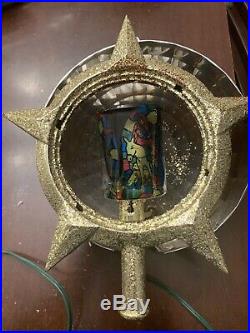Bradford Christmas Tree Topper Nativity Vintage Mid Century Motion Light