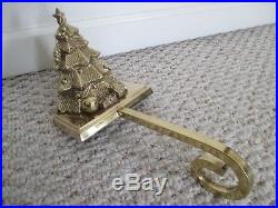 Brass Christmas Tree stocking holder 3D Vintage Long Hanger