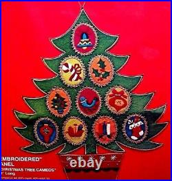 Bucilla CHRISTMAS TREE CAMEOS Wall Hanging Kit-RARE Vintage 2342 Jeweled Panel