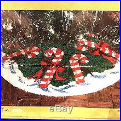 Bucilla Christmas Latch Tree Skirt Rug Kit Candyland Tree Holiday Vintage NOS