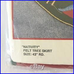 Bucilla Christmas Nativity Felt Tree Skirt Kit VINTAGE 82623 RARE Green Felt