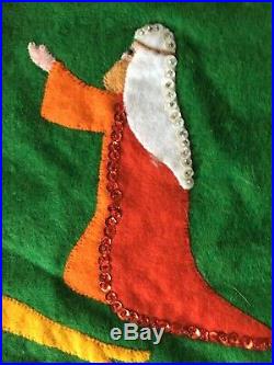 Bucilla Christmas Nativity Felt Tree Skirt VINTAGE 82623 RARE Green Felt 42