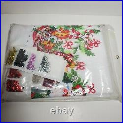 Bucilla Felt Holiday Tree Skirt Kit Cross Stitch Merry Christmas 82102 Vintage