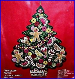 Bucilla SUGAR PLUM TREE Felt Christmas Wall Hanging Kit-Vintage 2830 Sterilized