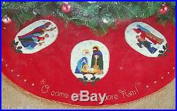 Bucilla Vintage HOLY BETHLEHEM Felt Christmas Nativity Tree Skirt Kit Jesus