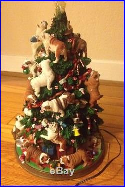 Bulldog Christmas Tree The Danbury Mint Vintage Porcelain Rare Collectible