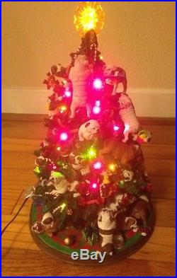 Bulldog Christmas Tree The Danbury Mint Vintage Porcelain Rare Collectible