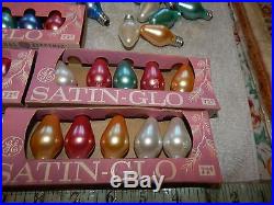 C 7.5 lights bulbs vintage satin-glo ge christmas tree ornaments lot c 7 1/2 lot