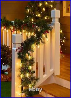 C9 String Lights Outdoor 100ft Vintage Christmas Tree Lights indoor roofline