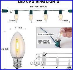 C9 String Lights Outdoor 100ft Vintage Christmas Tree Lights indoor roofline