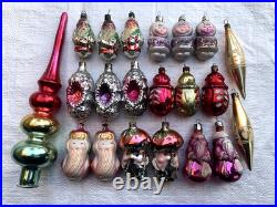 CHRISTMAS. Vintage. Glass christmas tree decoration 21 pcs of the USSR