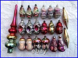 CHRISTMAS. Vintage. Glass christmas tree decoration 21 pcs of the USSR