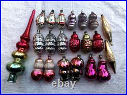 CHRISTMAS. Vintage. Glass christmas tree decoration 21 pcs of the USSR
