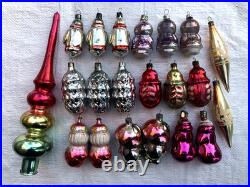 CHRISTMAS. Vintage. Glass christmas tree decoration 21 pcs of the USSR