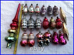 CHRISTMAS. Vintage. Glass christmas tree decoration 21 pcs of the USSR