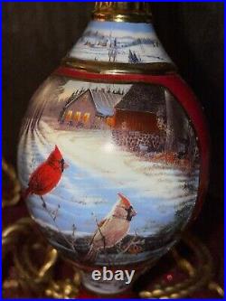 Cardinal Bird Ornaments Vintage Glass Porcelain Christmas Tree Decoration Qty 12